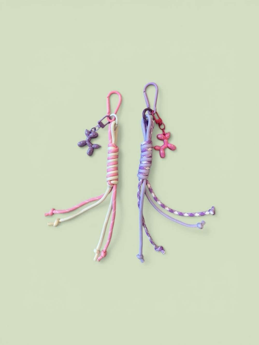Pastel Pink & Lavender Tassel Keychain Set